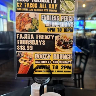 Specials &amp; brunch