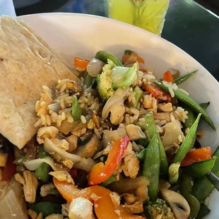 Bourbon chicken Stir Fry with a Hot summer (drink)