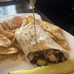 Chicken and Brussels sprouts wrap