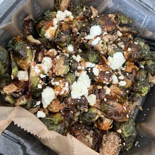 Honey sriracha Brussels sprouts. SO GOOD