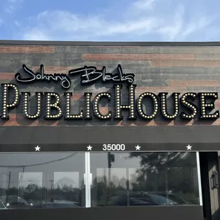 the front of the restaurant