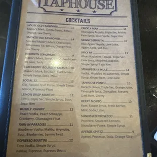 Drink Menu