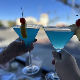 Blueberry lemon drop martini