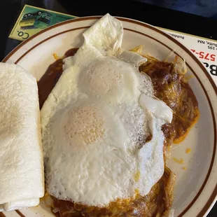 Smothered Hashbrowns with red chili