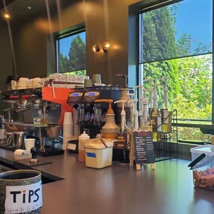 Inside the coffee shop - order counter