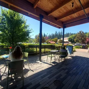 Coffee shop outdoor patio seating