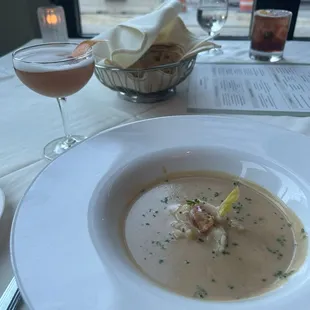 Lobster bisque, French martini