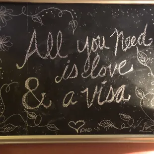 a chalkboard with the words all you need is love and a penny