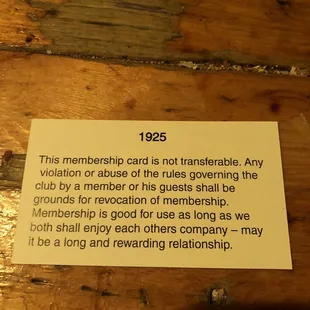 a sign that reads, this membership card is not transparent