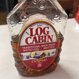 a bottle of log cabin