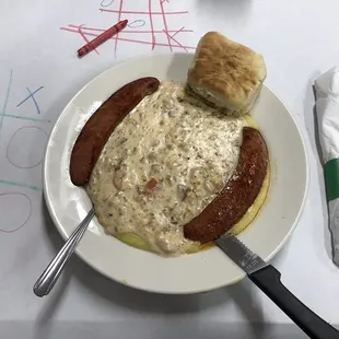 Shrimp and Grits (with sausage)