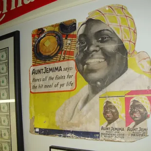 A large 1940s Aunt Jemima cardboard advertising sign.