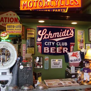 Front desk and register, view from the front entry.