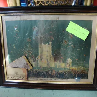 An 1887 print, photos &amp; medallion from the first St. Paul, MN Winter Carnival &amp; Ice Castle.