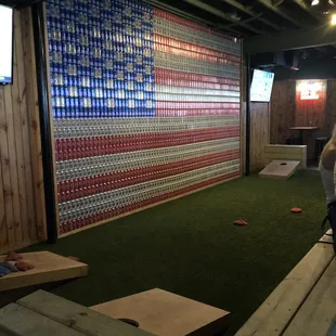 the american flag on the wall