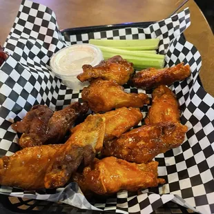 Hot double baked wings