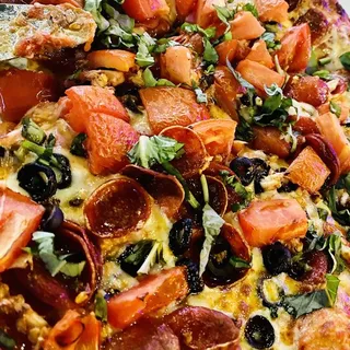 Tomato, Basil, Garlic Pizza