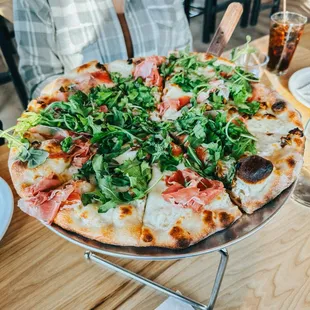 a pizza on a table