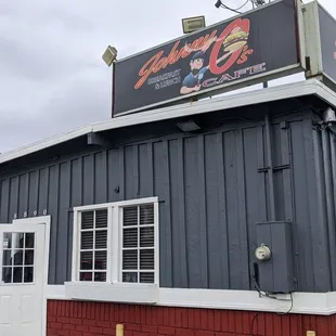 the front of the building