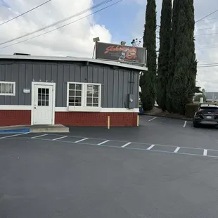 Outside the restaurant