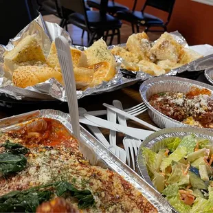 a table full of food