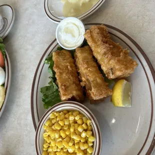 Friday fried cod special. You get 3 pieces of cod and your choice of 2 sides.