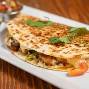 Killer quesadilla with blanked shrimp
