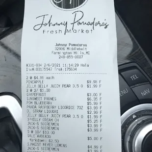 the receipt
