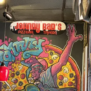 The Johnny Rad&apos;s sign in the restaurant