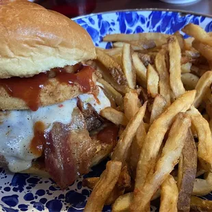 Duke burger and fries