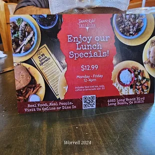 Enjoy lunch specials