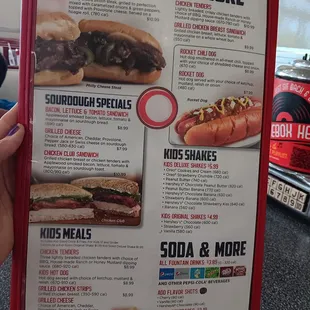a menu for sandwiches and more