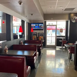 the inside of a restaurant