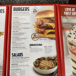 a menu for a fast food restaurant
