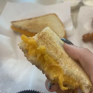 Grilled Cheese Sandwich with cheddar cheese