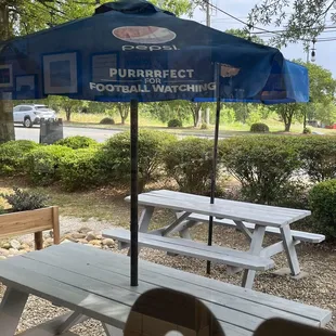 Part of the outdoor seating area