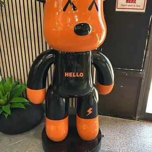 Cool hello art when you walk in.