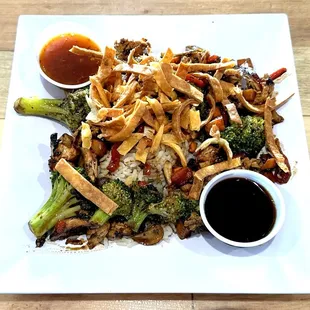 Teriyaki Stir Fry with Grilled Chicken - Mmm!