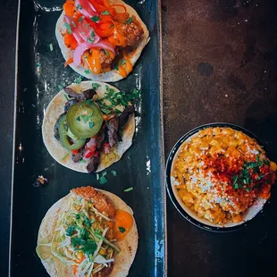 PESCADO TACO CARNE ASADA TACO STREET CORN