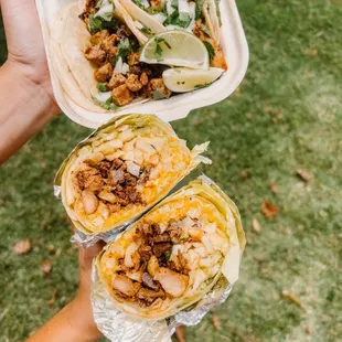 cali style burrito $14.50 &amp; 2 street tacos $3 each