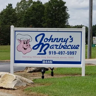 a sign for johnny&apos;s barbecue