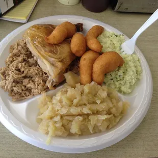 Chopped Pork and Baked Chicken Plate