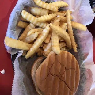 Cheeseburger and fries