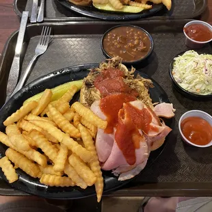 Pulled beef and smoked ham