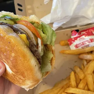 Cheeseburger and fries