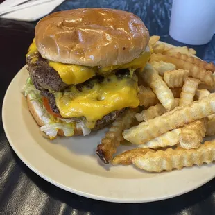 Double Cheeseburger with fries