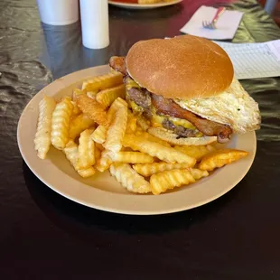 Double Bacon, egg, cheeseburger