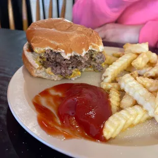 Plain double cheeseburger