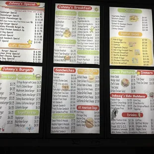 The menu as a 9/26/2022