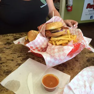 Burger baskets with an order of fries!!!